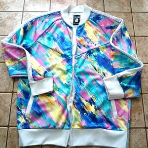 #0261 Boys Dream Land Paint Splat Zip-Up Jacket Size Large 100%Polyester